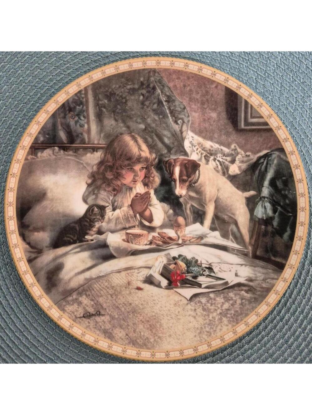 Charles Burton Barber Collector's Plate - 1991 - "Breakfast In Bed"